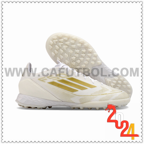 Adidas Botas De Fútbol F50 PRO TF Blanco/Amarillo