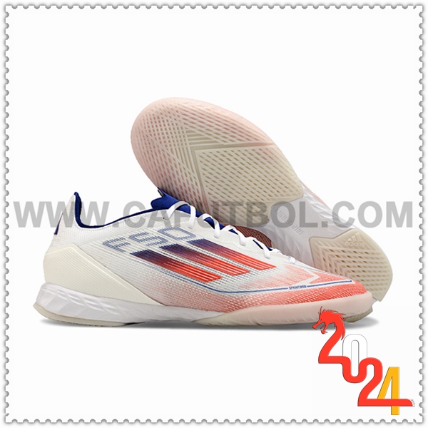 Adidas Botas De Fútbol F50 PRO IC Blanco/Naranja/Azul