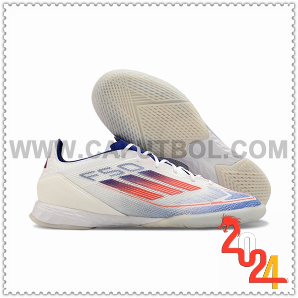 Adidas Botas De Fútbol F50 PRO IC Blanco/Azul/Naranja