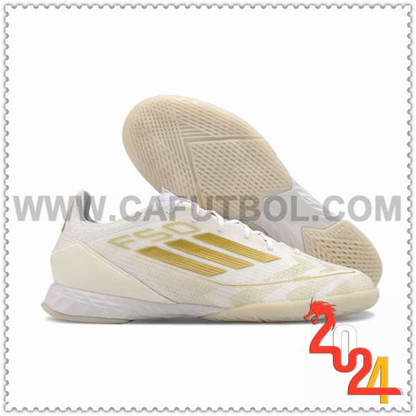 Adidas Botas De Fútbol F50 PRO IC Blanco/Amarillo