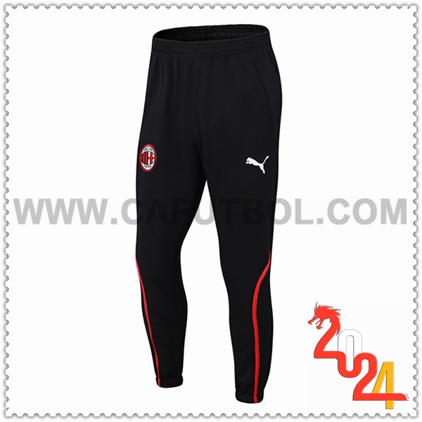 Pantalones Entrenamiento AC Milan Negro/Rojo 2024 2025