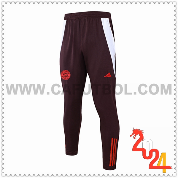 Pantalones Entrenamiento Bayern Munich Marrón/Rojo 2024 2025