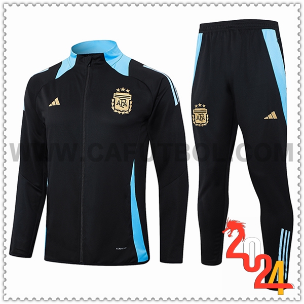 Chandal Futbol Chaquetas Argentina Negro/Azul 2024 2025