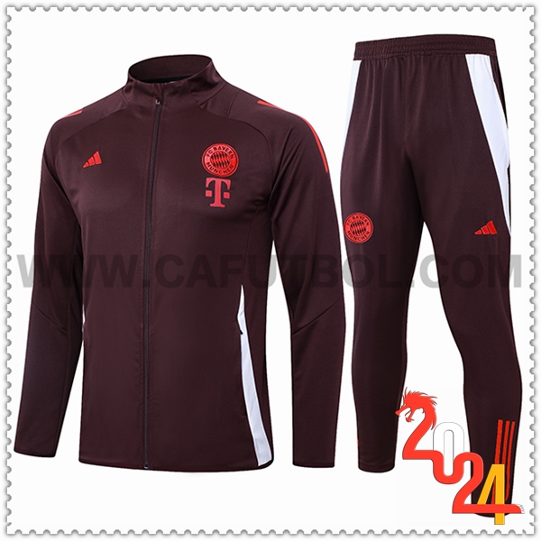 Chandal Futbol Chaquetas Bayern Munich Marrón/Rojo 2024 2025