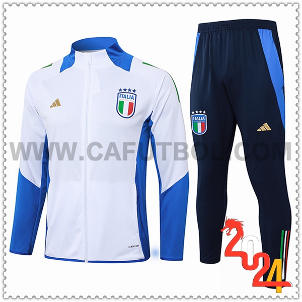 Chandal Futbol Chaquetas Italia Blanco/Azul 2024 2025 -02