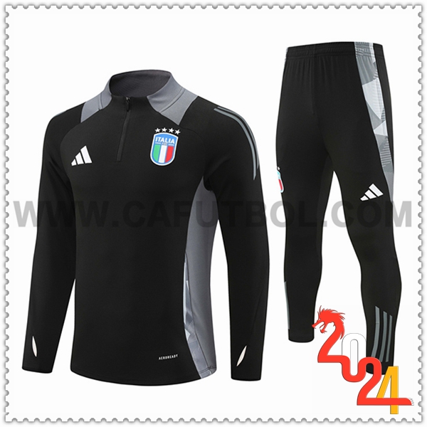 Chandal Futbol Italia Negro/Gris 2024 2025 -02