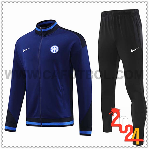 Chandal Futbol Chaquetas Inter Milan Azul/Negro 2024 2025