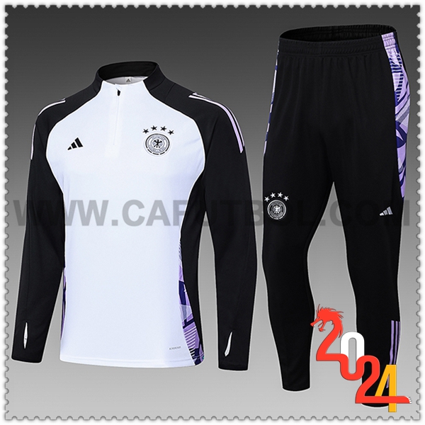 Chandal Futbol Alemania Ninos Blanco/Negro/Violeta 2024 2025