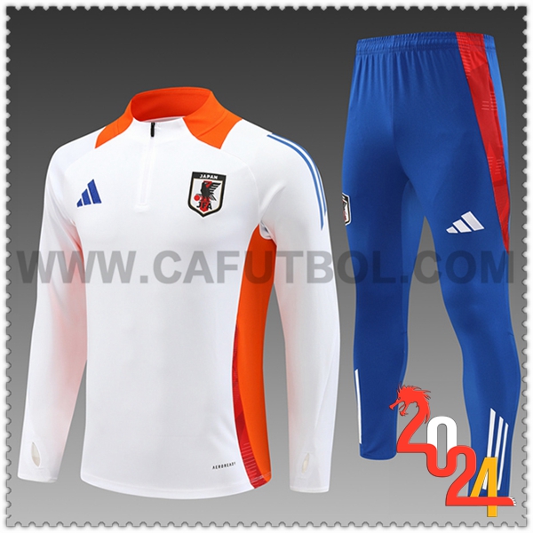 Chandal Futbol Japon Ninos Blanco/Naranja/Azul 2024 2025