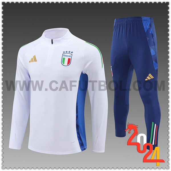 Chandal Futbol Italia Ninos Blanco/Azul 2024 2025 -06