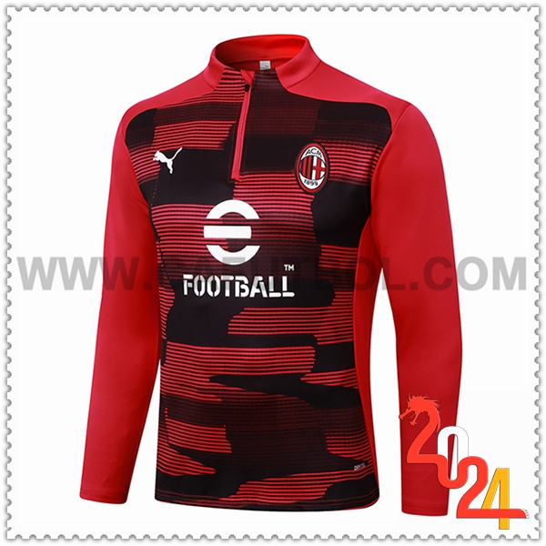 Sudadera Entrenamiento AC Milan Rojo/Negro 2024 2025