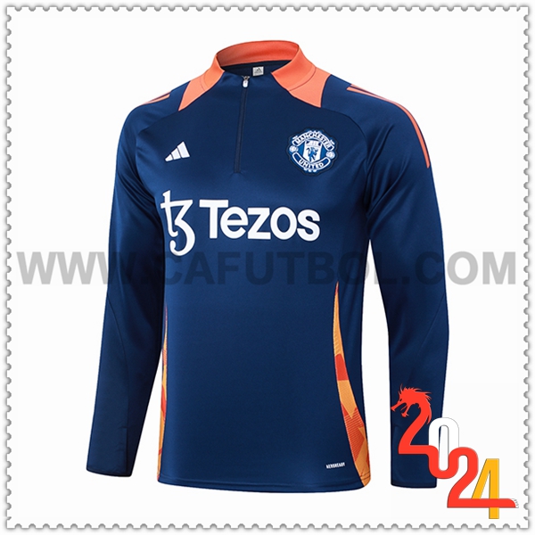 Sudadera Entrenamiento Manchester United Azul/Naranja 2024 2025 -02