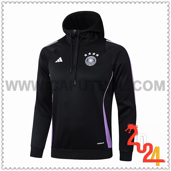 Chaqueta Con Capucha Alemania Negro/Violeta 2024 2025