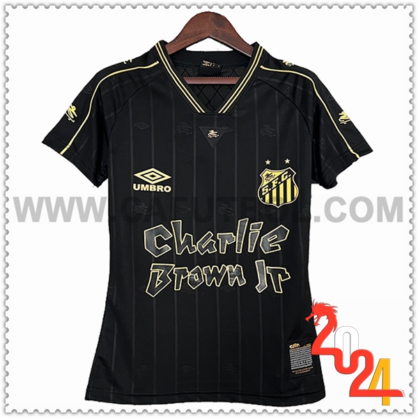 Camiseta Futbol Santos FC Mujer Negro Edicion especial 2024 2025