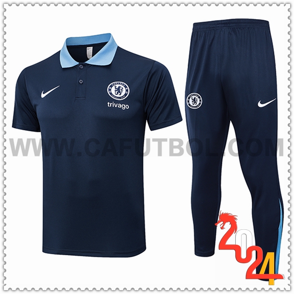 Camiseta Polo FC Chelsea azul real 2024 2025