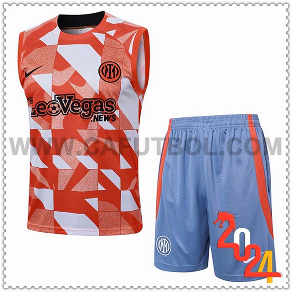 Camiseta Entrenamiento sin mangas Inter Milan Naranja/Blanco 2024 2025