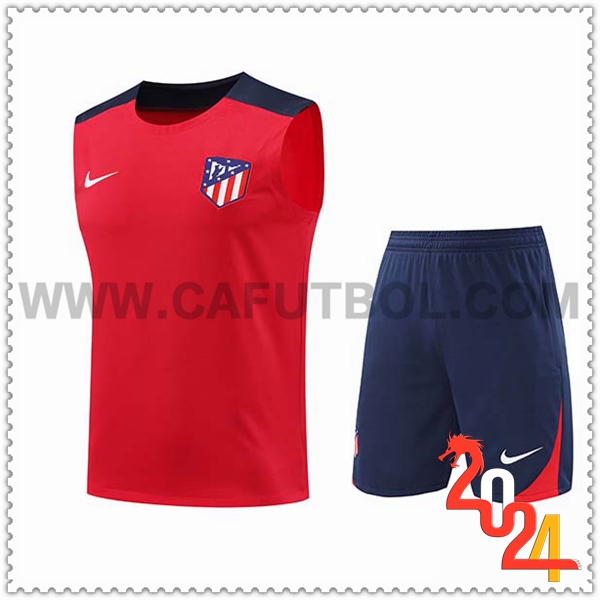 Camiseta Entrenamiento sin mangas Atletico Madrid Rojo/Azul 2024 2025