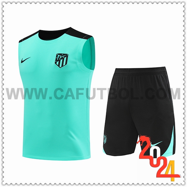 Camiseta Entrenamiento sin mangas Atletico Madrid Verde/Negro 2024 2025