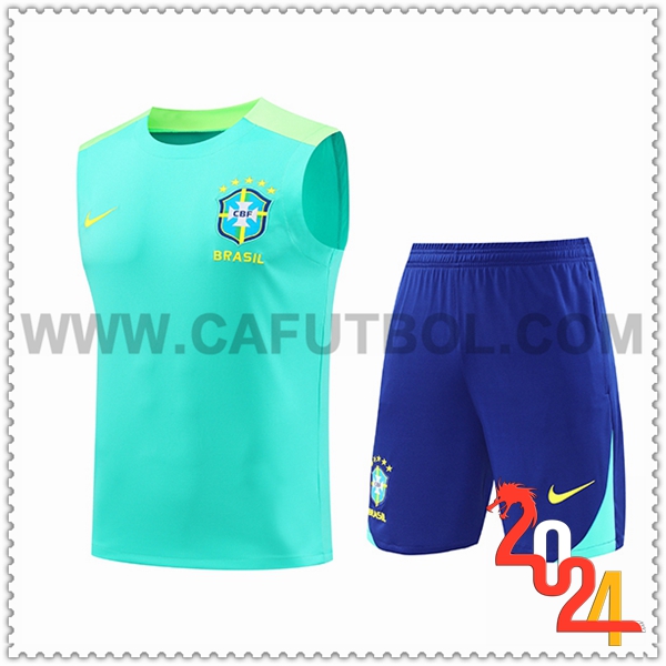 Camiseta Entrenamiento sin mangas Brasil Verde 2024 2025