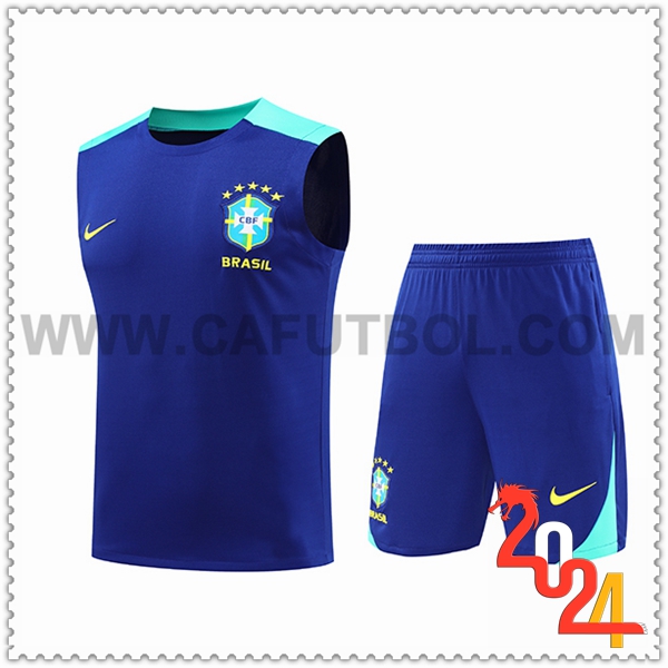 Camiseta Entrenamiento sin mangas Brasil Azul 2024 2025