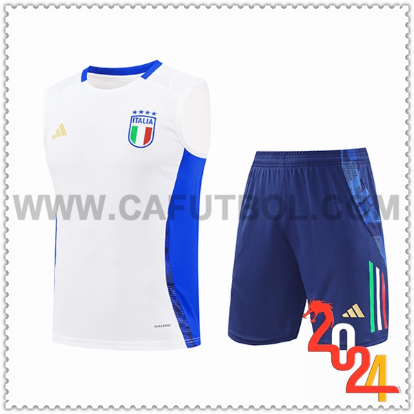 Camiseta Entrenamiento sin mangas Italia Blanco/Azul 2024 2025