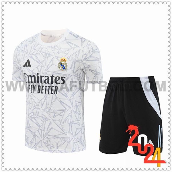 Camiseta Entrenamiento Real Madrid Blanco/Gris 2024 2025