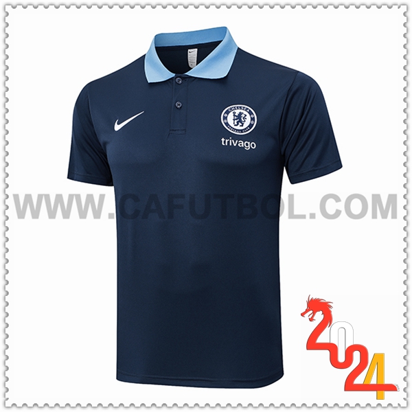 Camiseta Polo FC Chelsea azul real 2024 2025