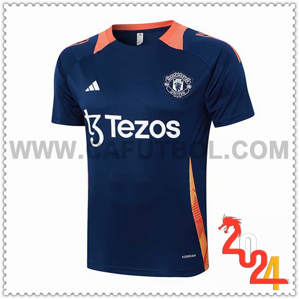 Camiseta Entrenamiento Manchester United Azul/Naranja 2024 2025