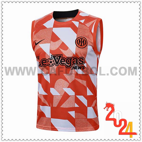 Chalecos De Futbol Inter Milan Naranja/Blanco 2024 2025