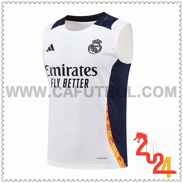 Chalecos De Futbol Real Madrid Blanco/Azul/Naranja 2024 2025