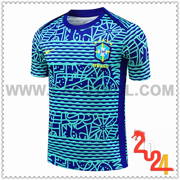 Camiseta Entrenamiento Brasil Azul/Verde 2024 2025