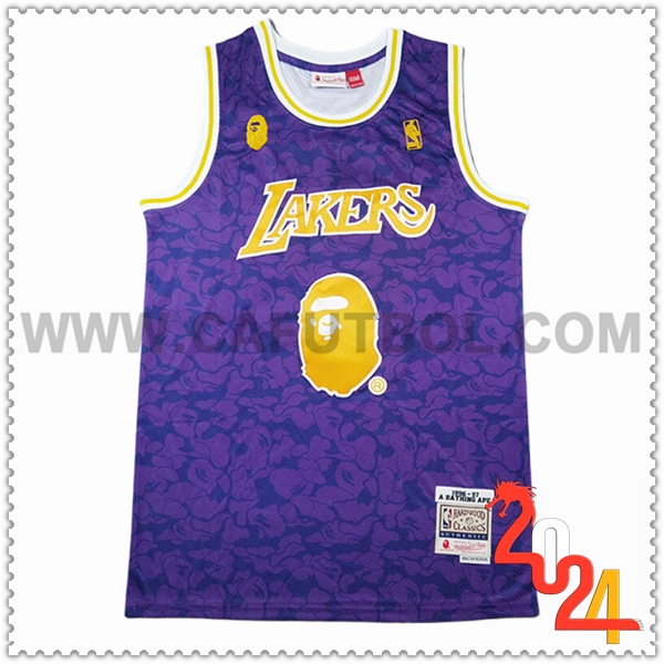 Camisetas Los Angeles Lakers (BAPE #93) 2024/25 Violeta