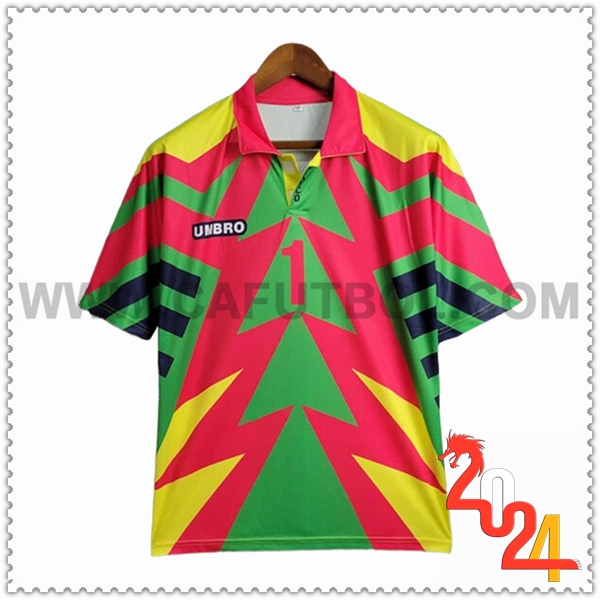 Camiseta Retro Portero Mexico Verde/Rojo 1998