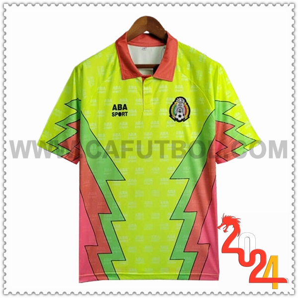 Camiseta Retro Portero Mexico Verde/Azul