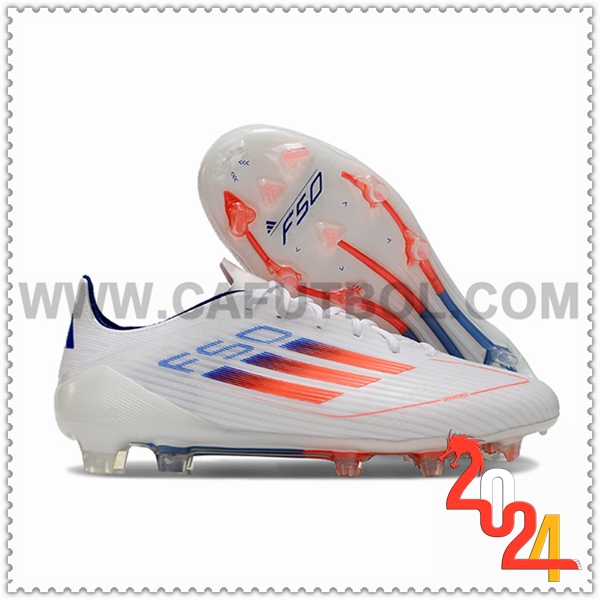 Adidas Botas De Fútbol F50 ELITE FG Blanco/Azul/Naranja