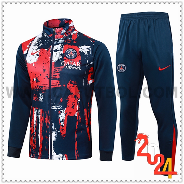 Chandal Futbol Chaquetas PSG Azul/Rojo 2024 2025