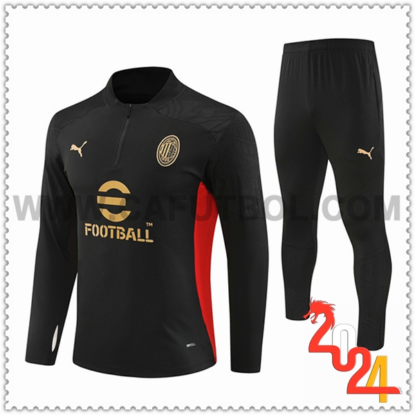 Chandal Futbol AC Milan Negro/Rojo/Amarillo 2024 2025