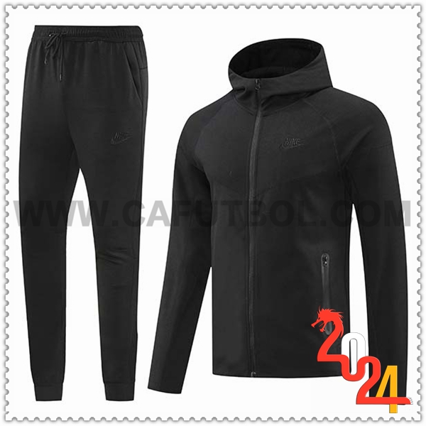 Chaqueta Con Capucha Chandal Rompevientos Chaqueta Nike Negro 2024 2025