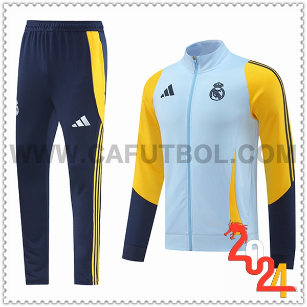 Chandal Futbol Chaquetas Real Madrid Azul/Amarillo 2024 2025