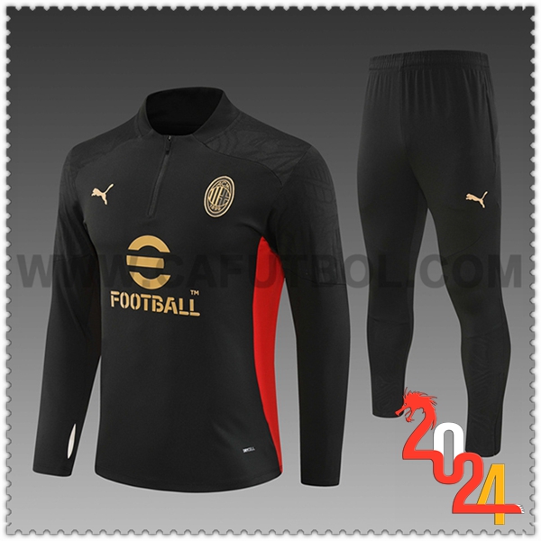 Chandal Futbol AC Milan Ninos Negro/Rojo/Amarillo 2024 2025