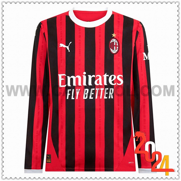 Primera Nuevo Camiseta AC Milan Mangas largas 2024 2025