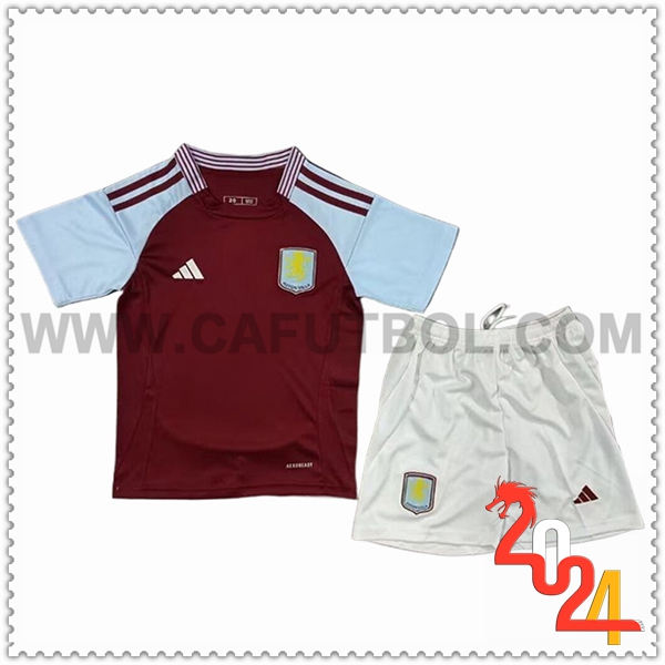 Primera Equipacion del Aston Villa Ninos 2024 2025