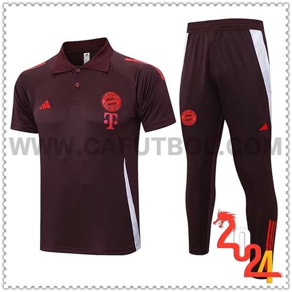 Camiseta Polo Bayern Munich Marrón/Rojo 2024 2025