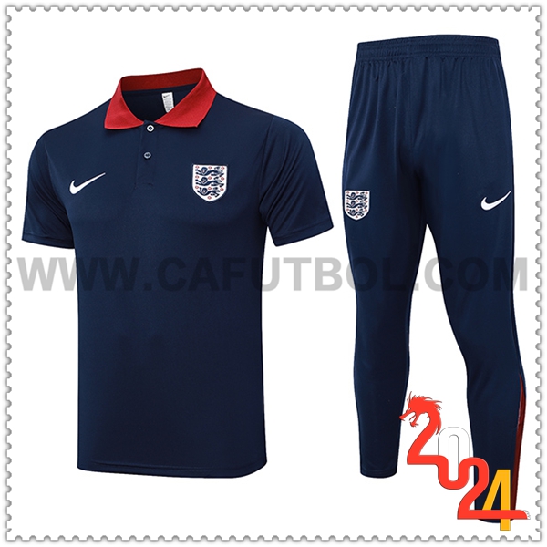 Camiseta Polo Inglaterra azul real 2024 2025