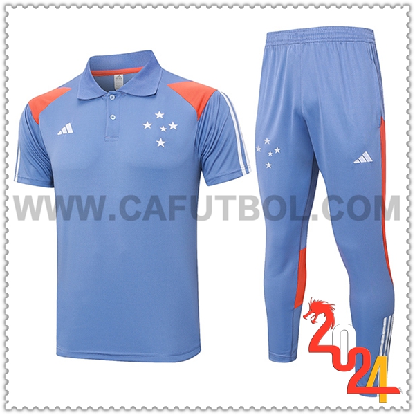 Camiseta Polo Cruzeiro Gris/Naranja 2024 2025