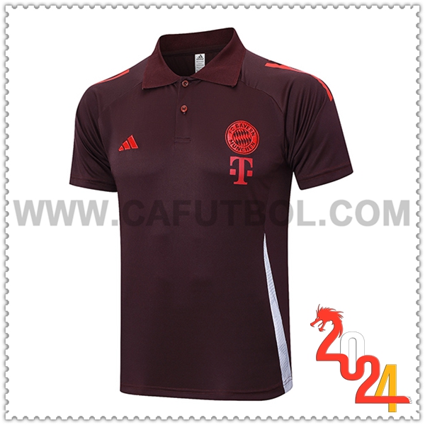 Camiseta Polo Bayern Munich Marrón/Rojo 2024 2025