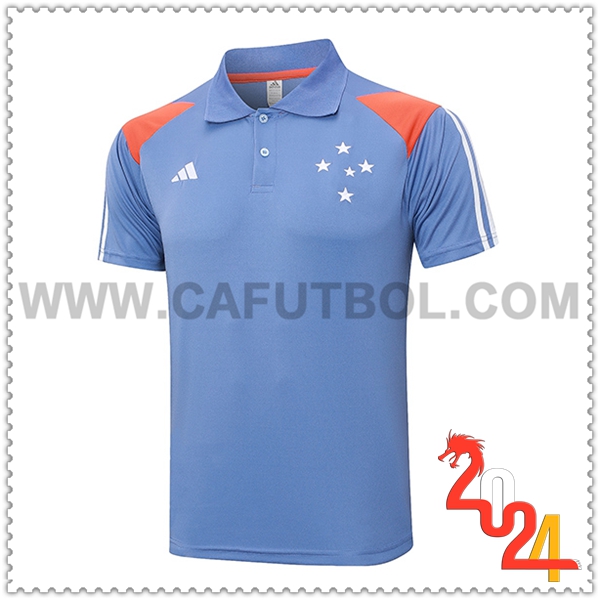 Camiseta Polo Cruzeiro Gris/Naranja 2024 2025