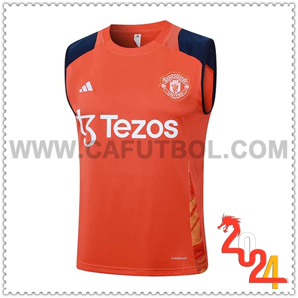 Chalecos De Futbol Manchester United Naranja/Azul 2024 2025