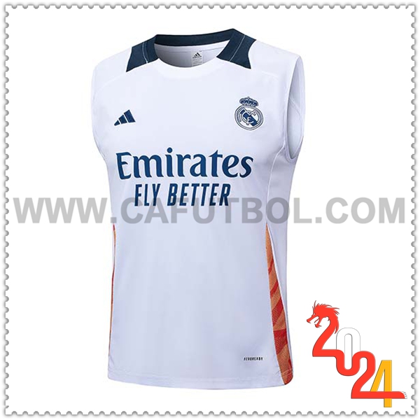 Chalecos De Futbol Real Madrid Blanco/Naranja 2024 2025