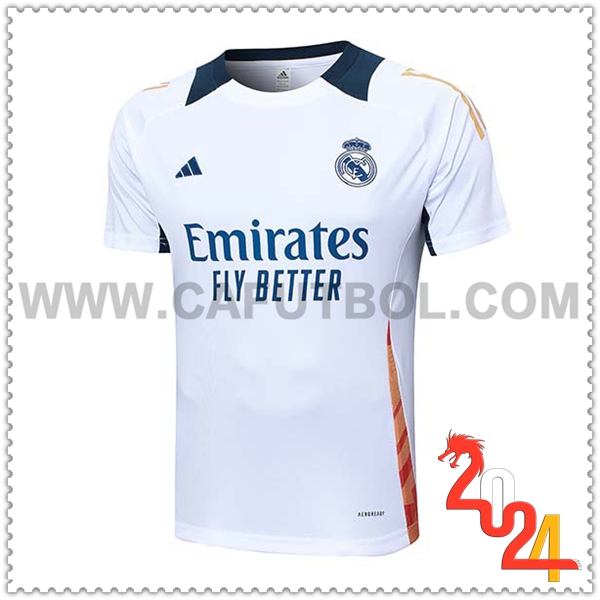 Camiseta Entrenamiento Real Madrid Blanco/Naranja 2024 2025